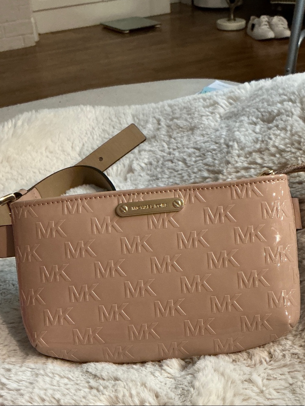 Michael Kors Blush Embossed Patent Leather Crossbody Bag